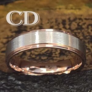 Men's Two Tone Rose Gold and Silver Promise Ring Band - Promise ring For Him